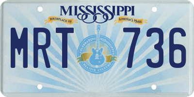 MS license plate MRT736