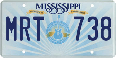MS license plate MRT738