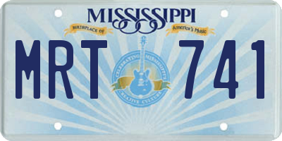MS license plate MRT741