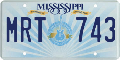 MS license plate MRT743