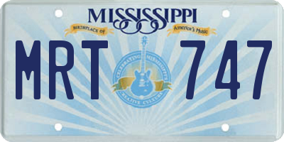 MS license plate MRT747