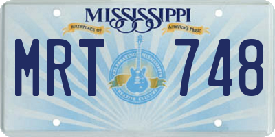 MS license plate MRT748