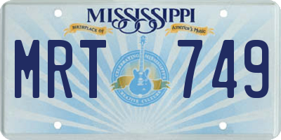 MS license plate MRT749