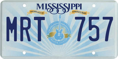 MS license plate MRT757