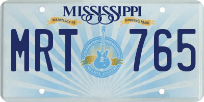 MS license plate MRT765