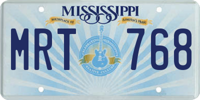 MS license plate MRT768