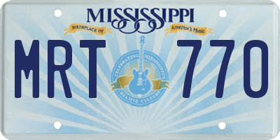 MS license plate MRT770