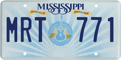 MS license plate MRT771