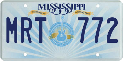 MS license plate MRT772