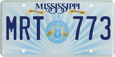 MS license plate MRT773