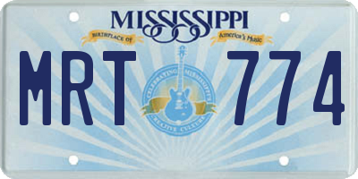 MS license plate MRT774