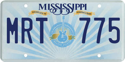 MS license plate MRT775