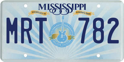 MS license plate MRT782