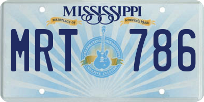 MS license plate MRT786
