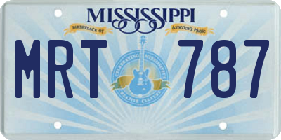 MS license plate MRT787