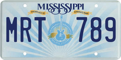 MS license plate MRT789