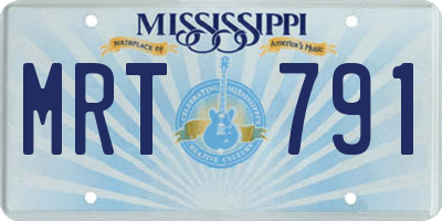 MS license plate MRT791