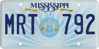 MS license plate MRT792