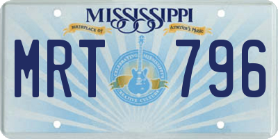 MS license plate MRT796