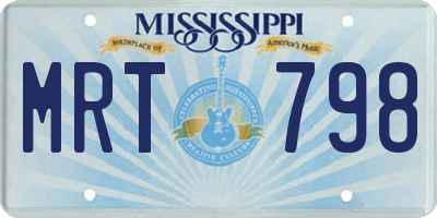 MS license plate MRT798