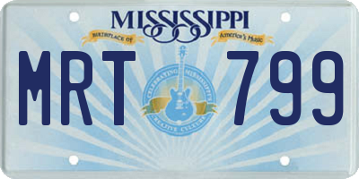 MS license plate MRT799