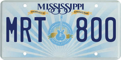 MS license plate MRT800