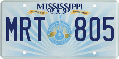 MS license plate MRT805