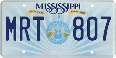 MS license plate MRT807