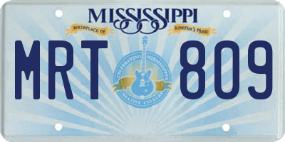 MS license plate MRT809