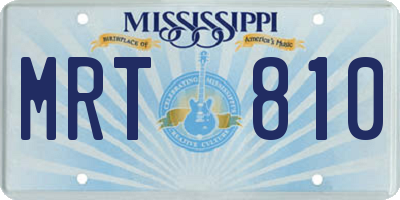 MS license plate MRT810