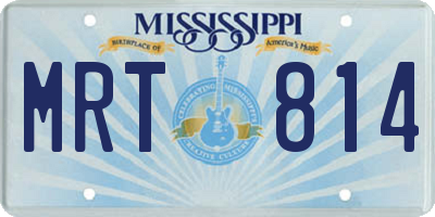 MS license plate MRT814
