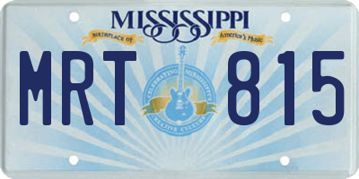 MS license plate MRT815