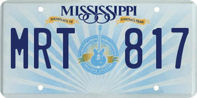 MS license plate MRT817