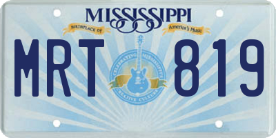 MS license plate MRT819