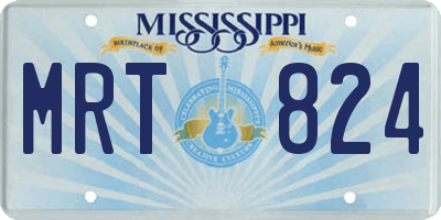 MS license plate MRT824