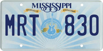 MS license plate MRT830