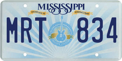 MS license plate MRT834