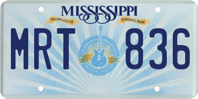 MS license plate MRT836