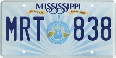 MS license plate MRT838