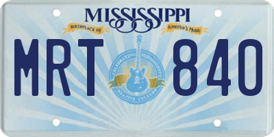 MS license plate MRT840