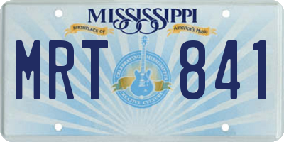 MS license plate MRT841