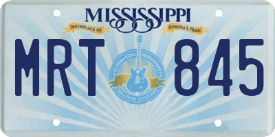 MS license plate MRT845