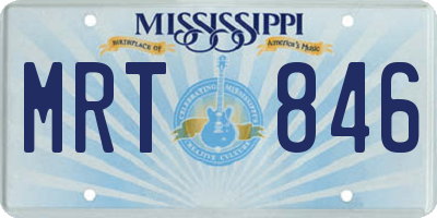 MS license plate MRT846