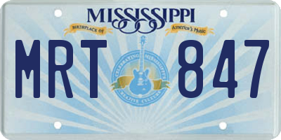 MS license plate MRT847