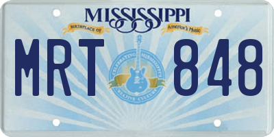 MS license plate MRT848