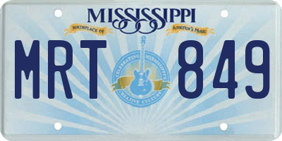 MS license plate MRT849