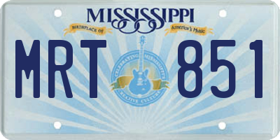 MS license plate MRT851