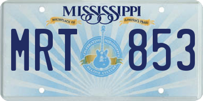 MS license plate MRT853