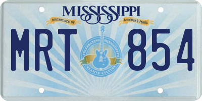MS license plate MRT854