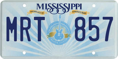 MS license plate MRT857